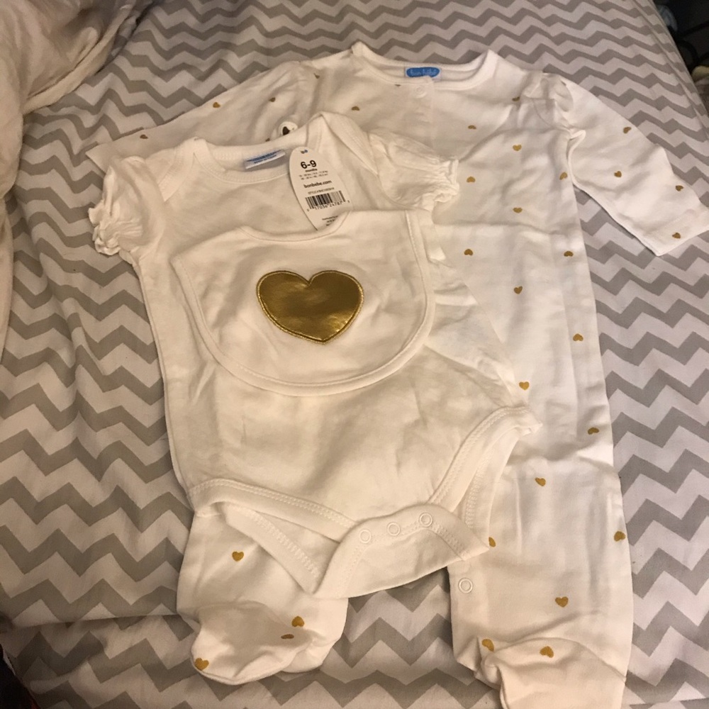Bon BeBe 3 Piece heart matching set 6/9 M